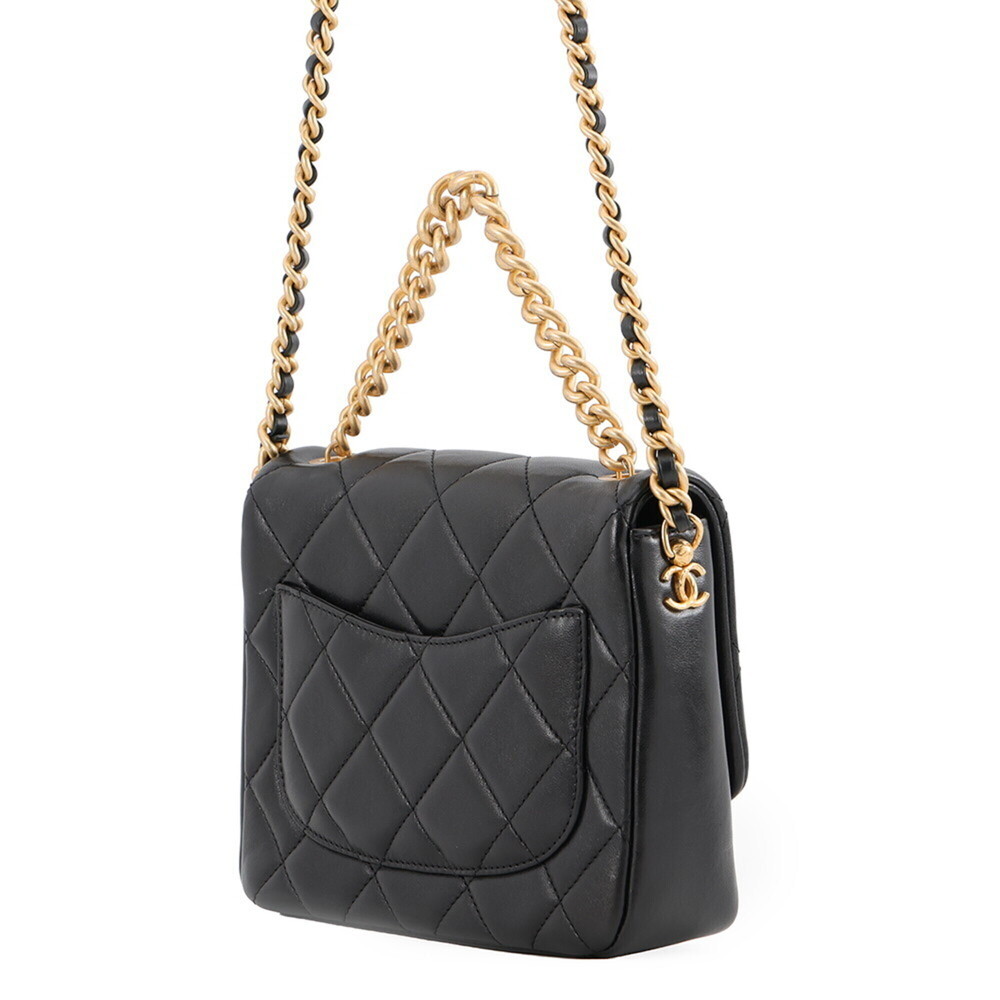 Chanel Chain Shoulder Bag Matelassé Coco Mark Lambskin AS2734 CHANEL Black Ha... - Picture 2 of 16